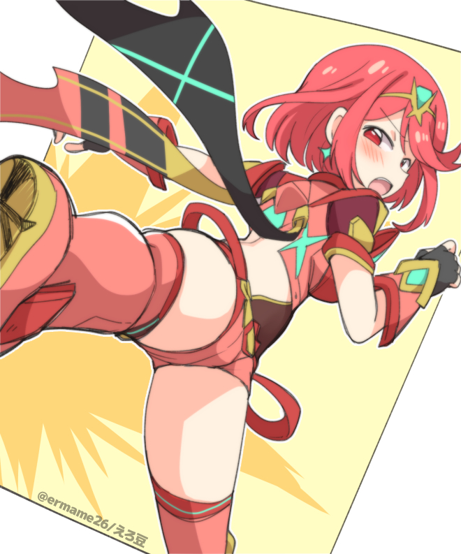 pyra (xenoblade chronicles and 1 more) drawn by eromame