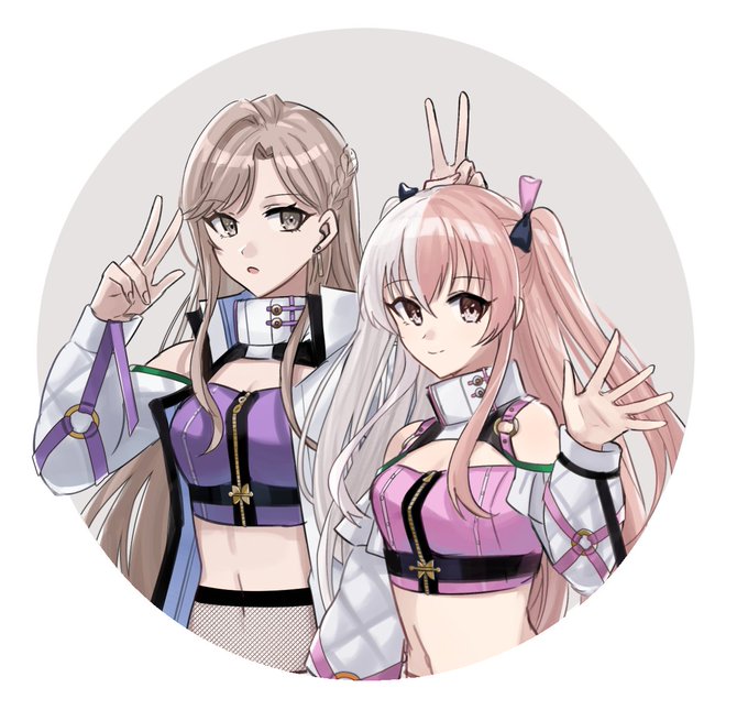 shinomiya kokoa and tendo hayate (d4dj) drawn by aoki_shizumi