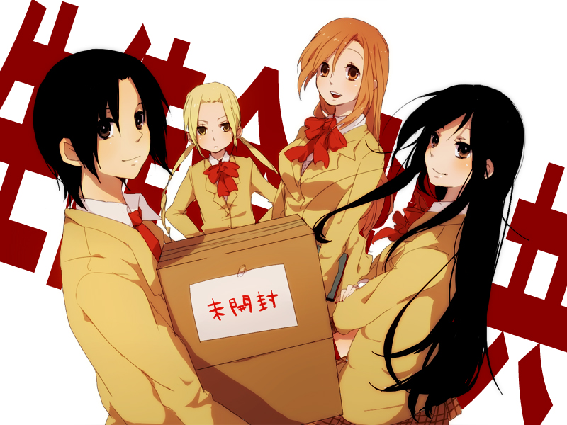 hagimura suzu, amakusa shino, tsuda takatoshi, and shichijou aria (seitokai yakuindomo) drawn by tomo_(sjim)