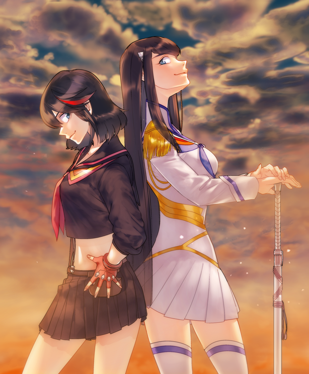 matoi ryuuko, senketsu, kiryuuin satsuki, and junketsu (kill la kill) drawn by yaka_(kk1177)