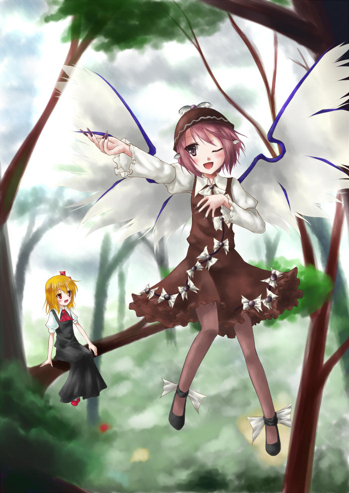rumia and mystia lorelei (touhou) drawn by sakura_yuuya