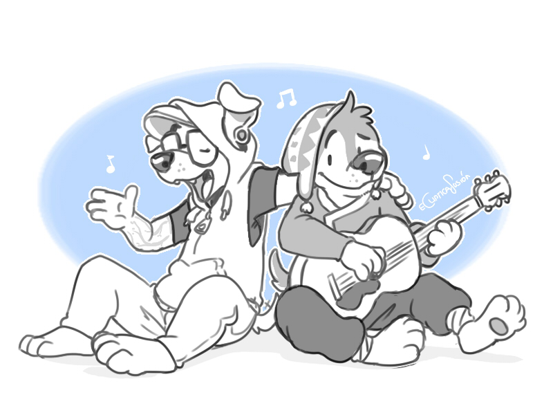 k.k. slider and bodi (animal crossing and 1 more) drawn by eclipticafusion