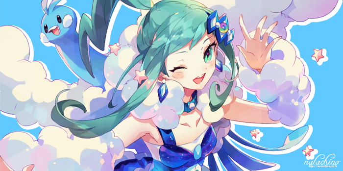 altaria and lisia (pokemon and 1 more) drawn by welchino