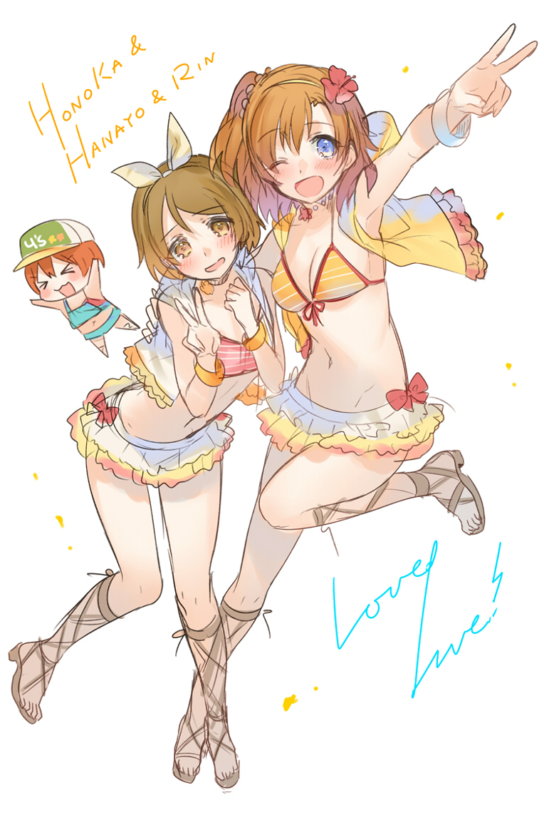 kosaka honoka, hoshizora rin, and koizumi hanayo (love live! and 1 more) drawn by kippu