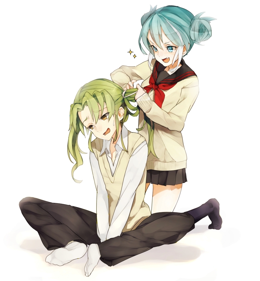 midorikawa ryuuji and maquia (inazuma eleven) drawn by bunkyo_takemi