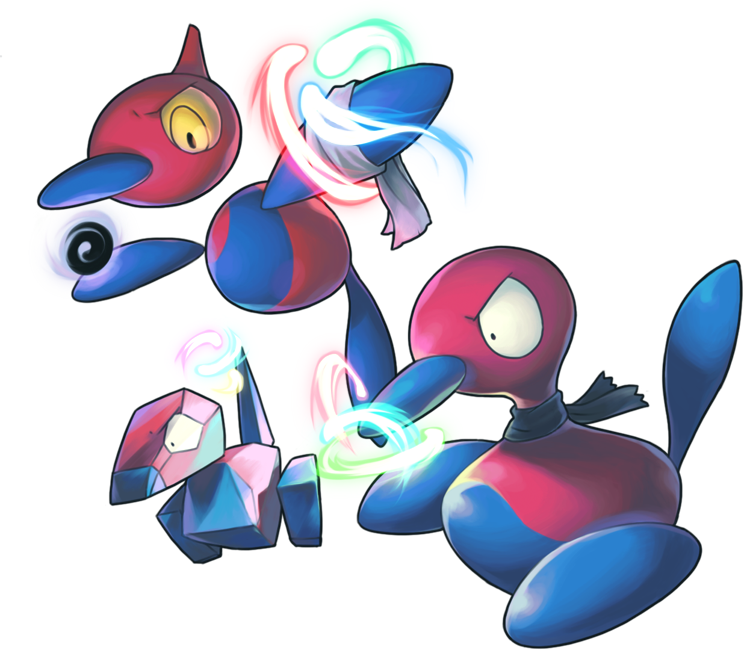porygon-z, porygon, and porygon2 (pokemon) drawn by pyrous