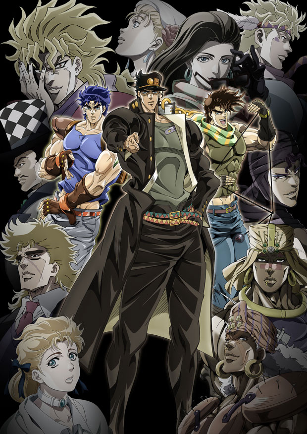 joseph joestar, kujo jotaro, dio brando, caesar anthonio zeppeli, jonathan joestar, and 8 more (jojo no kimyou na bouken and 3 more) drawn by komino_masahiko