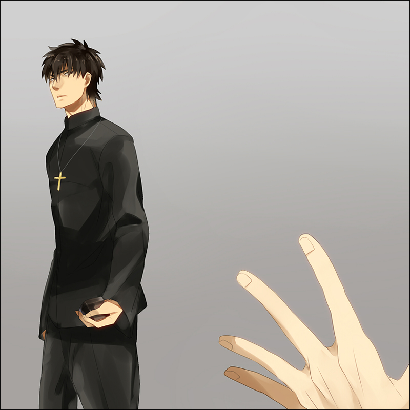 gilgamesh and kotomine kirei (fate and 2 more) drawn by amakura_(am_as)