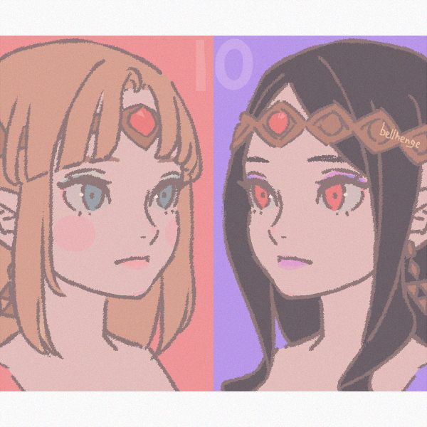 princess zelda and princess hilda (the legend of zelda and 1 more) drawn by bellhenge