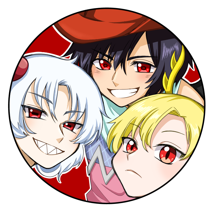 kicchou yachie, kurokoma saki, and toutetsu yuuma (touhou) drawn by oni_tama