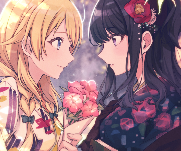 hachimiya meguru and kazano hiori (idolmaster and 1 more) drawn by tomari_(veryberry00)
