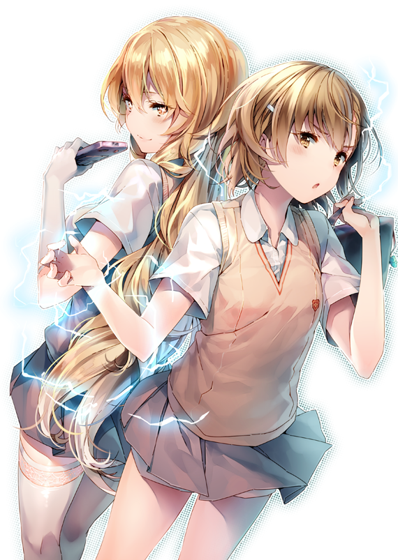 misaka mikoto, shokuhou misaki, and gekota (toaru majutsu no index and 1 more) drawn by dsmile