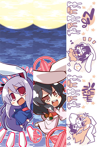reisen udongein inaba and inaba tewi (touhou) drawn by akaneya