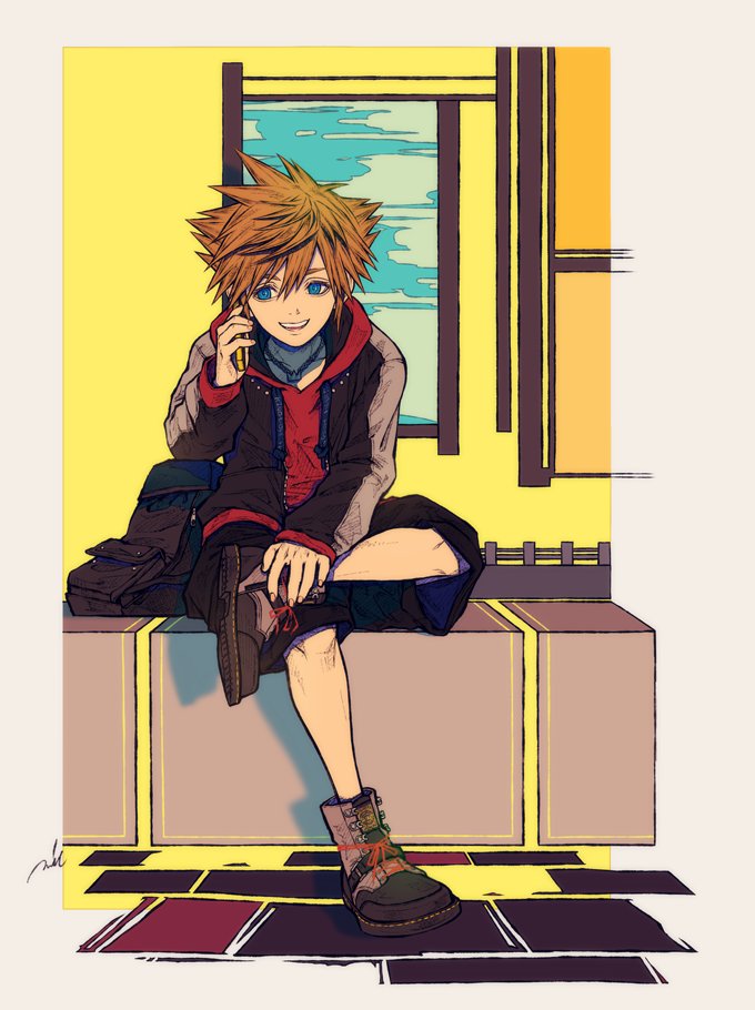 sora (kingdom hearts and 1 more) drawn by mim_(mimya0600)
