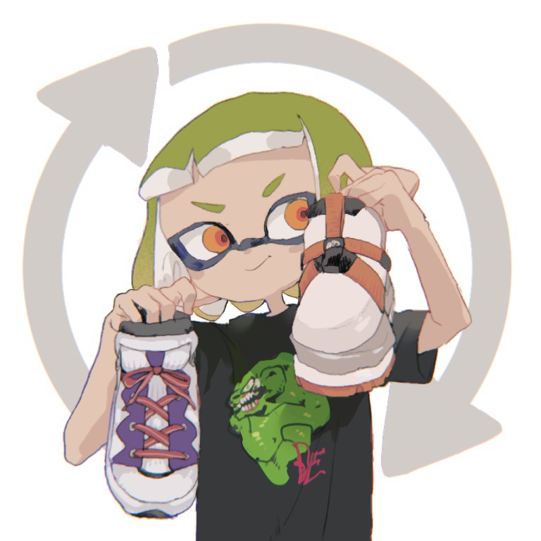 inkling player character and inkling girl (splatoon) drawn by ikemeru