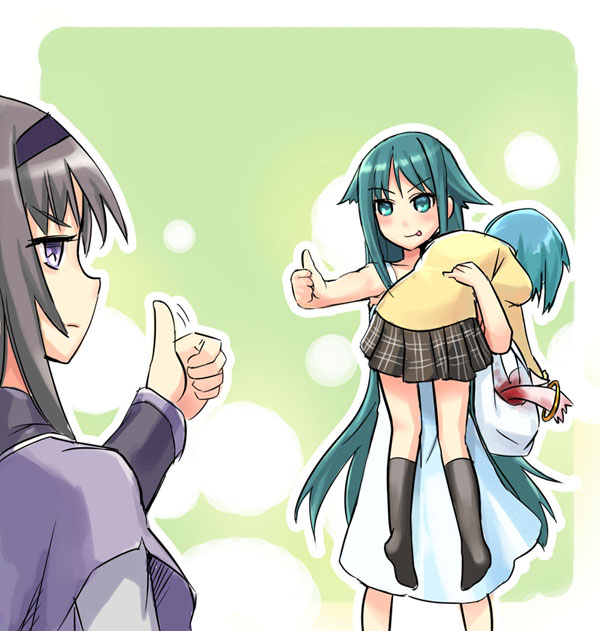akemi homura, miki sayaka, kyubey, saya, and urobuchi gen (mahou shoujo madoka magica and 1 more) drawn by pd_(seripanda)