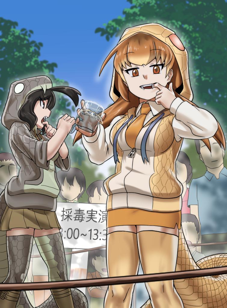 black mamba and taipan (kemono friends) drawn by haegiwa_gonbee