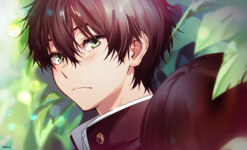chitanda eru and oreki houtarou (hyouka) drawn by mery_(yangmalgage)