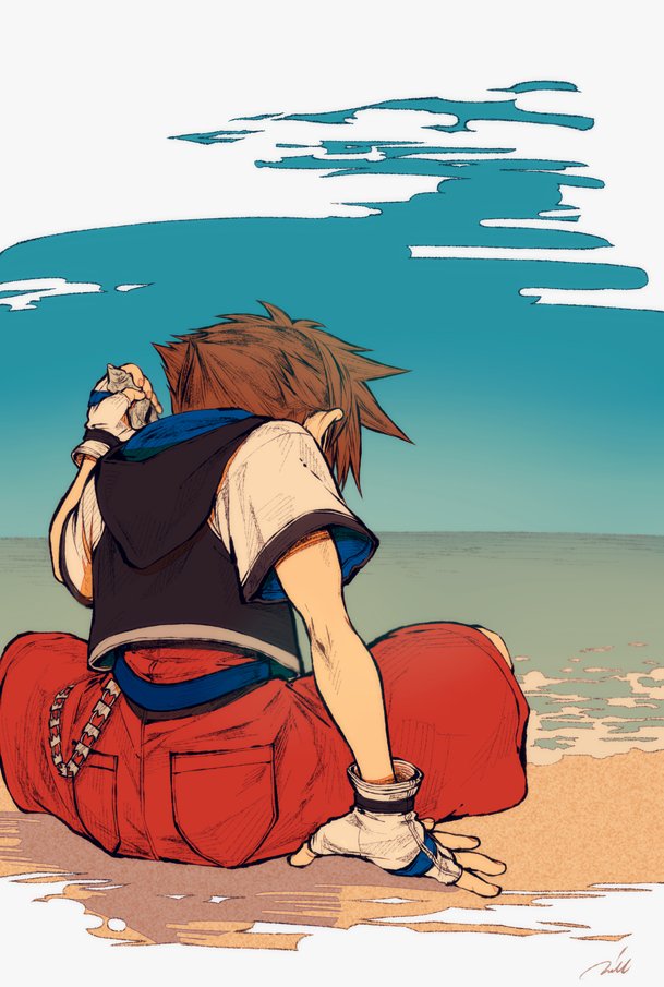 sora (kingdom hearts and 1 more) drawn by mim_(mimya0600)