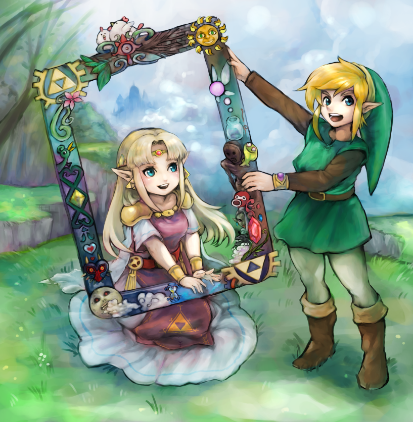 Their link link. Линк Зельда. Линк и принцесса Зельда. Линк the Legend of Zelda. Линк Зельда арт.