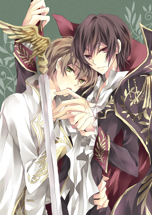 lelouch vi britannia and kururugi suzaku (code geass) drawn by yuzuki_karu