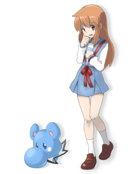 asahina mikuru and azurill (pokemon and 2 more) drawn by a-ka