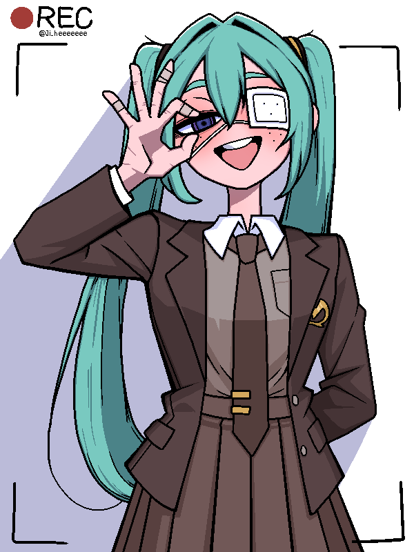 hatsune miku (vocaloid and 1 more) drawn by ji_heeeeeee