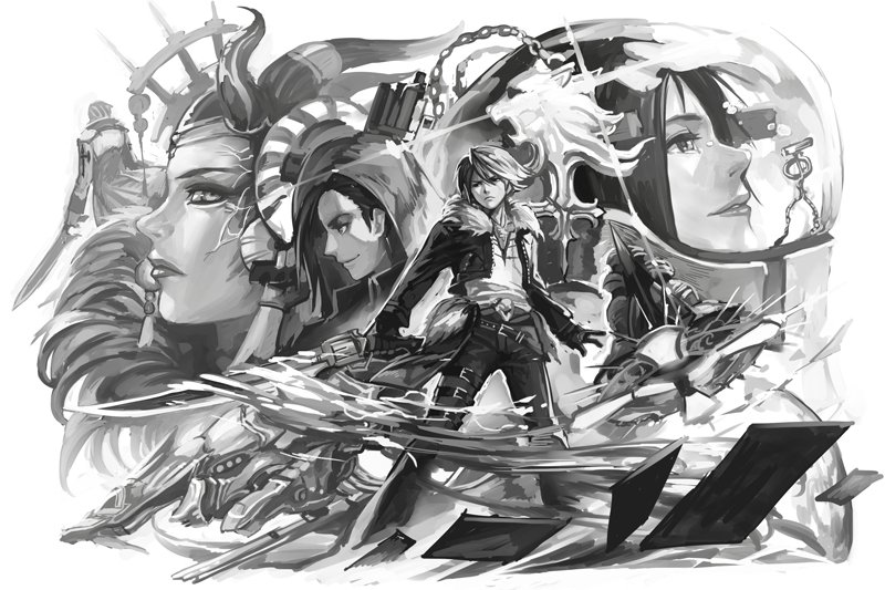 squall leonhart, rinoa heartilly, laguna loire, seifer almasy, and edea kramer (final fantasy and 1 more) drawn by hungry_clicker