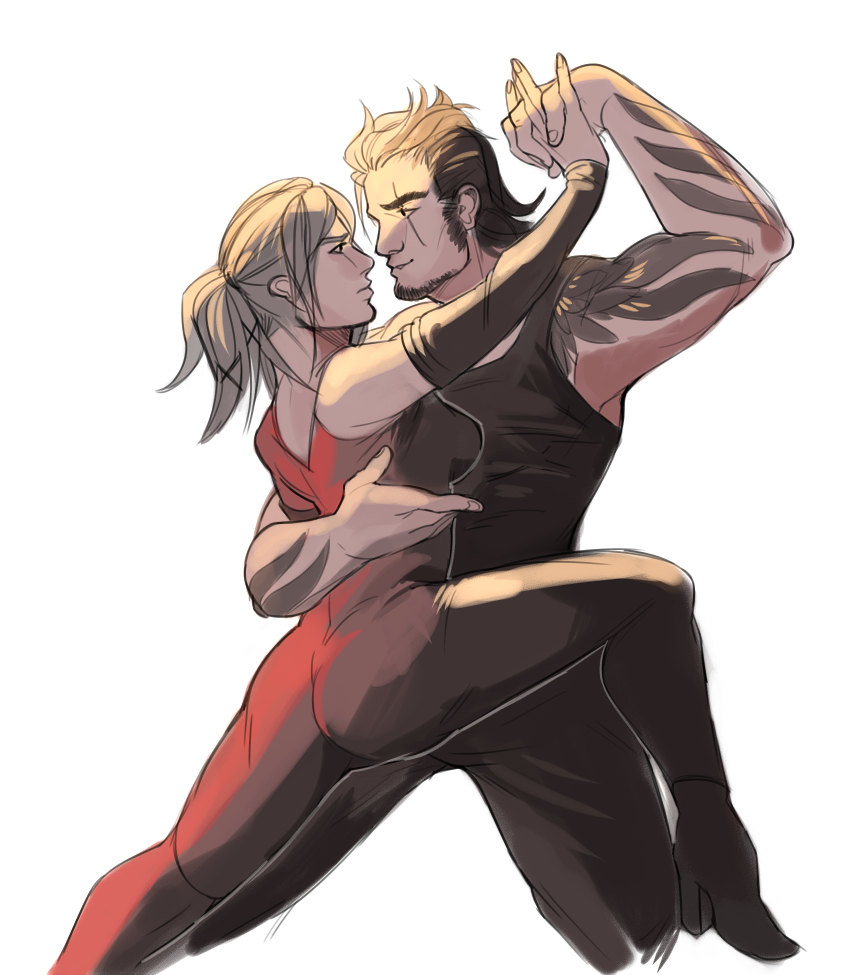 gladiolus amicitia and aranea highwind (final fantasy and 1 more) drawn by crowbi