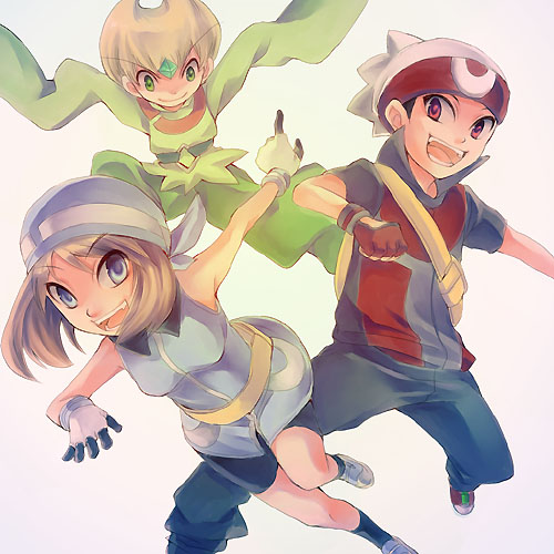 may, brendan, and emerald (pokemon and 1 more) drawn by satoshi_nai