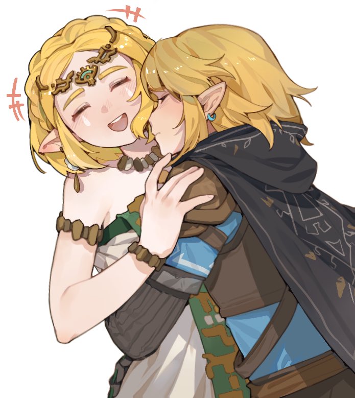 link and princess zelda (the legend of zelda and 1 more) drawn by salted_whale