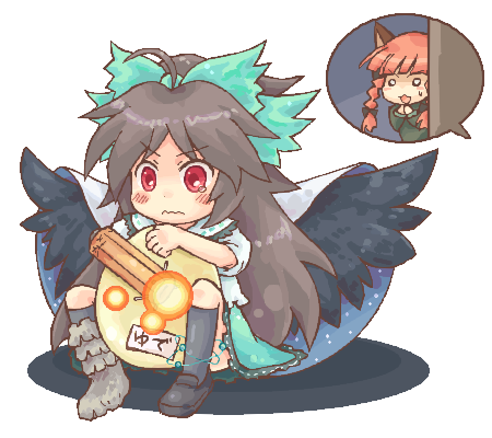kaenbyou rin and reiuji utsuho (touhou) drawn by pote_(ptkan)