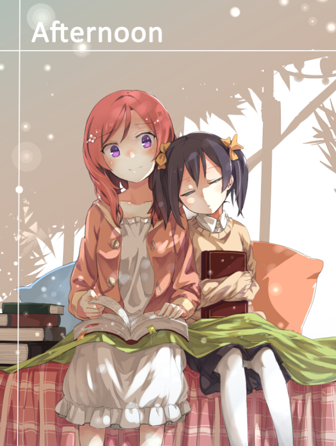 nishikino maki and yazawa nico (love live! and 1 more) drawn by byakuya_reki
