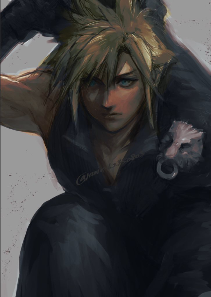 cloud strife (final fantasy and 1 more) drawn by noie_(neunteedelstein)