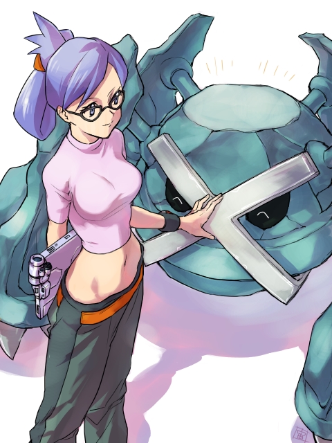 metagross and rebecca (pokemon and 2 more) drawn by chuugaeri