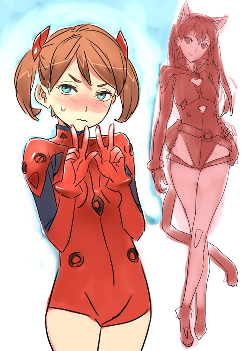 souryuu asuka langley and eris (neon genesis evangelion and 2 more) drawn by nishieda