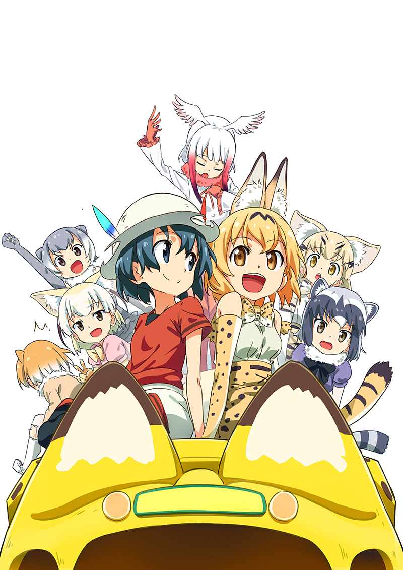 serval, kaban, common raccoon, fennec, japanese crested ibis, and 3 more (kemono friends) drawn by tomato_(lsj44867)