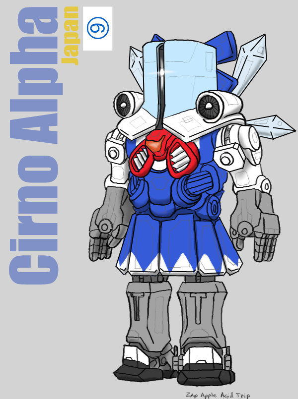 cirno and cherno alpha (touhou and 1 more) drawn by zap-apple-acid-trip