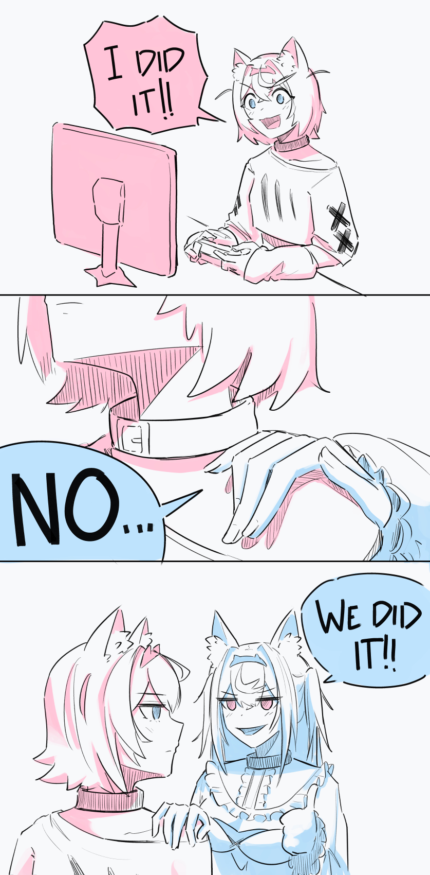 fuwawa abyssgard and mococo abyssgard (hololive and 1 more) drawn by alohamikan