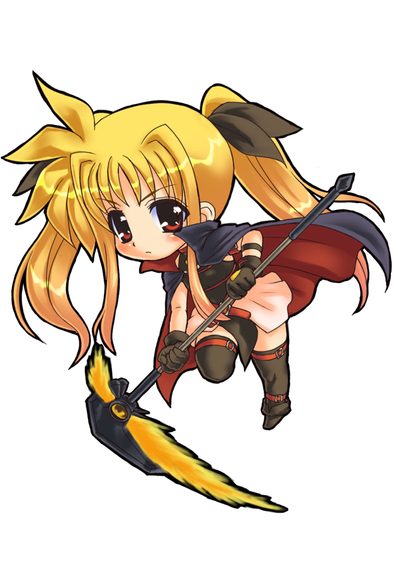 fate testarossa and bardiche (lyrical nanoha and 1 more) drawn by rokko