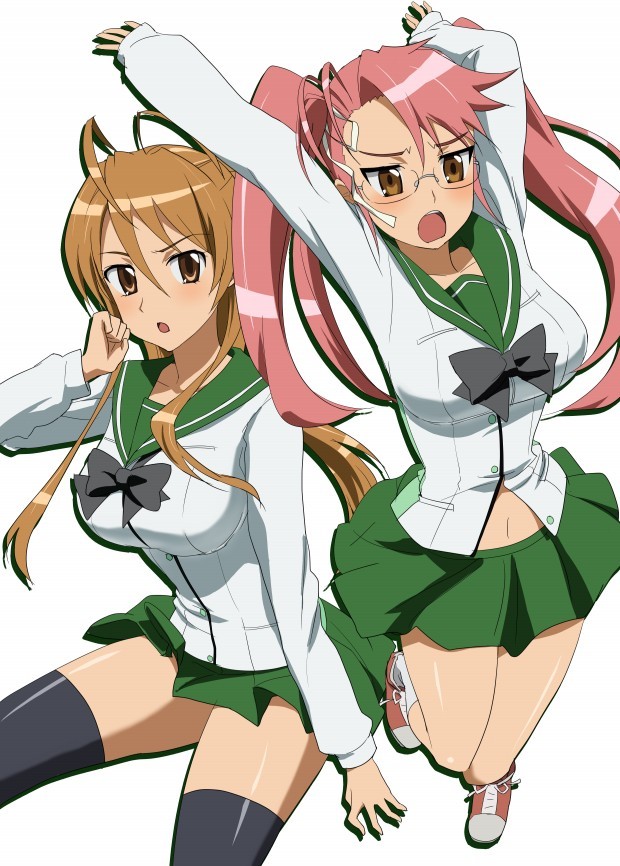 takagi saya and miyamoto rei (highschool of the dead) drawn by komatsu_(sakanae)