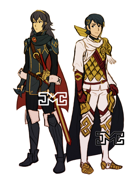 lucina and alfonse (fire emblem and 2 more) drawn by meridachii