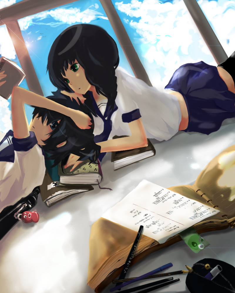 black rock shooter, dead master, kuroi mato, and takanashi yomi (black rock shooter) drawn by uni_(nacchan)