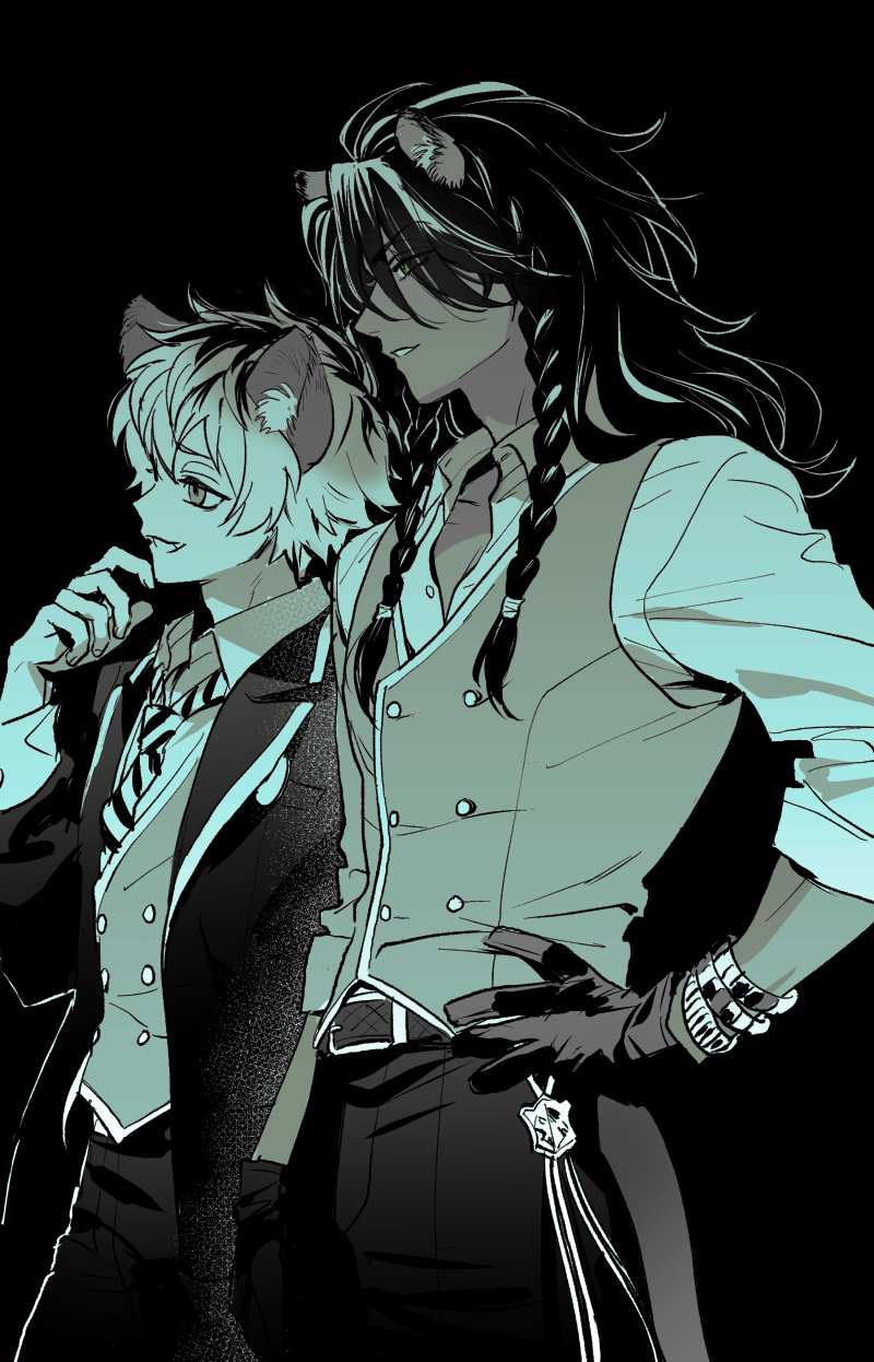 leona kingscholar and ruggie bucchi (twisted wonderland) drawn by rezigigasunoyume
