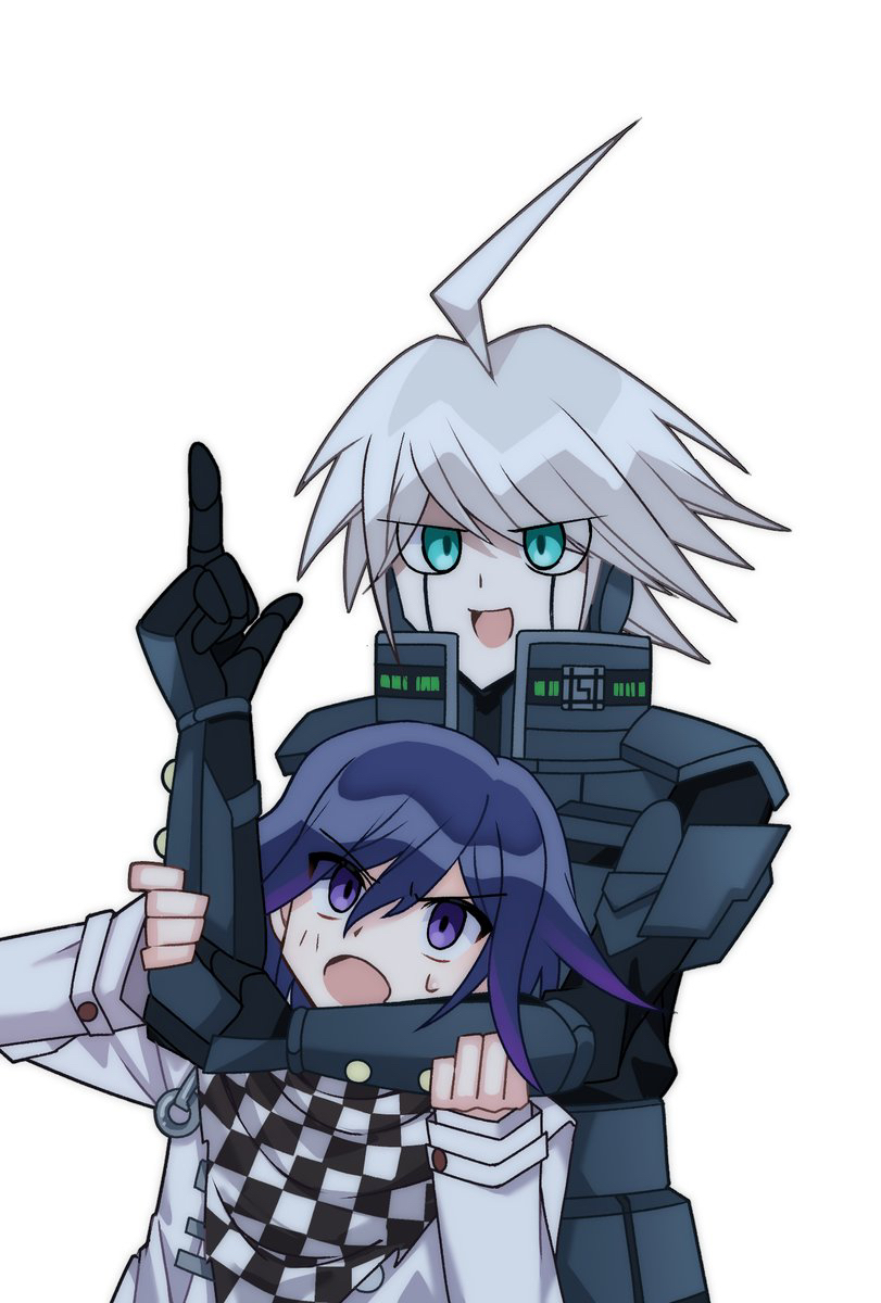 oma kokichi and k1-b0 (danganronpa and 1 more) drawn by i_dabasi