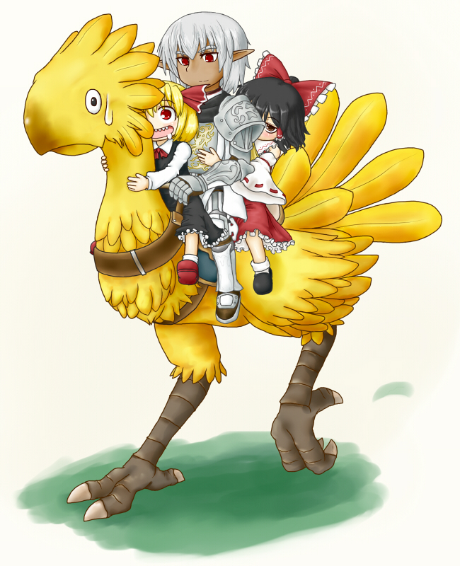 hakurei reimu, rumia, and buront (touhou and 2 more) drawn by nice_(artist)