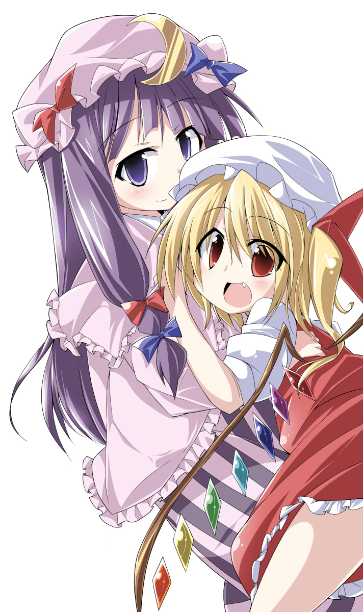 flandre scarlet and patchouli knowledge (touhou) drawn by bibi02