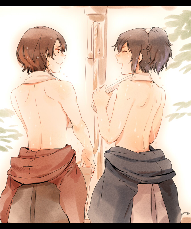 kashuu kiyomitsu and yamato-no-kami yasusada (touken ranbu) drawn by mizuhara_aki