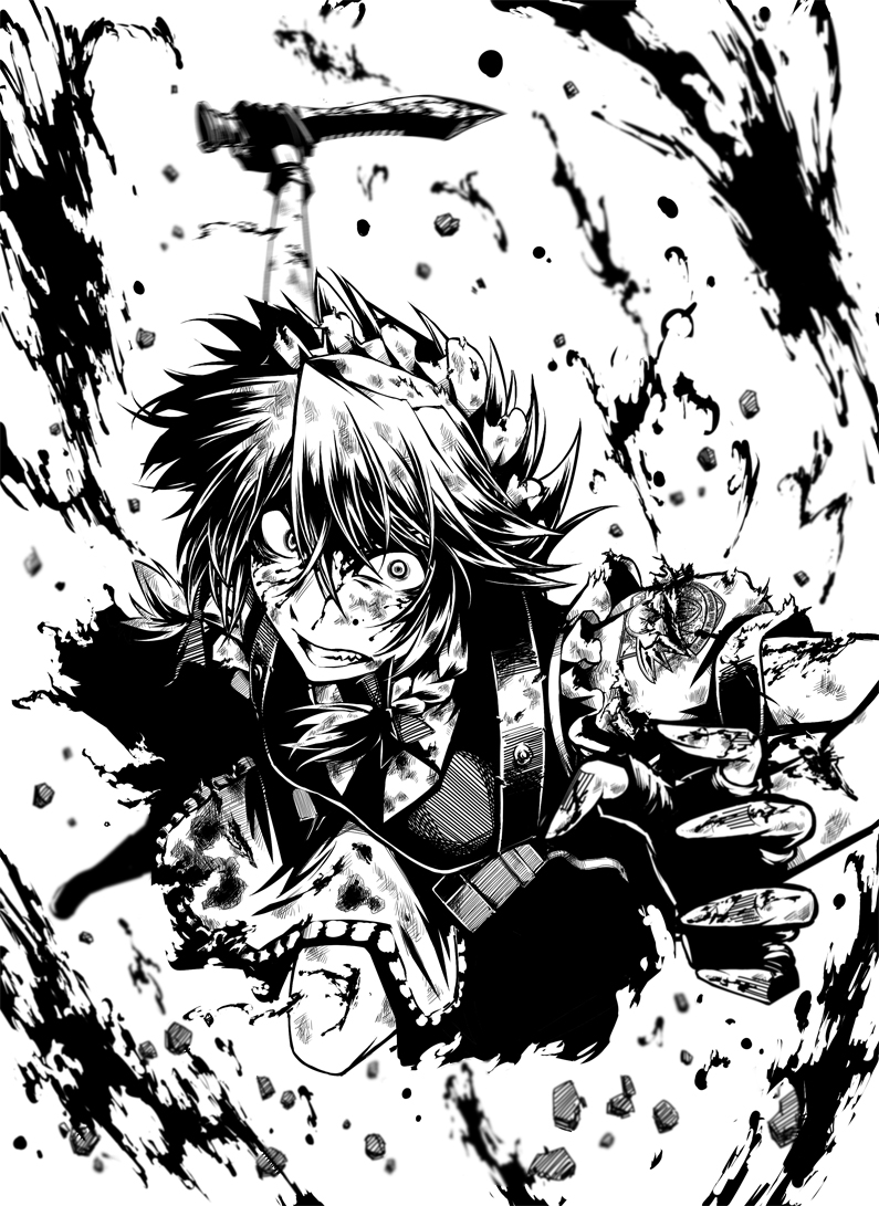 izayoi sakuya (touhou and 1 more) drawn by hetza_(hellshock)