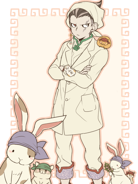 tanaka gundham, cham-p, sun-d, maga-g, and jum-p (danganronpa and 1 more) drawn by saku_anna